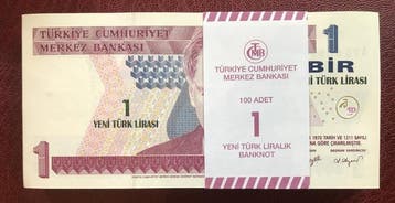 Turkije. - 100 x 1 Lira 2005 - Pick 216 - original bundle