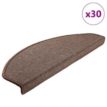 vidaXL Trapmatten 30 st 65x24x4 cm Koffiebruin Halfrond, Verzenden, Nieuw