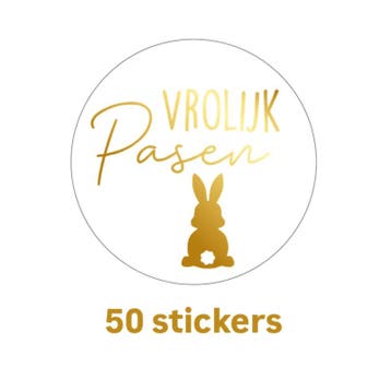 Vrolijk pasen - 50 stickers - Sluitstickers - paashaas -..., Ophalen of Verzenden, Nieuw, Sticker
