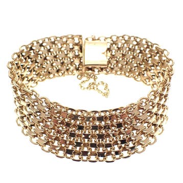 Gouden Bismarck schakelarmband., Ophalen of Verzenden, Gebruikt, Goud, Goud