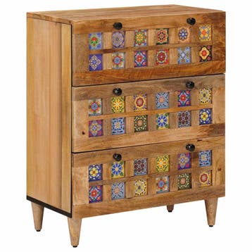 vidaXL Dressoir 60 x 33 x 75 cm Massief Mango Hout Naturel, Verzenden, Nieuw