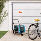 vidaXL Fietskar voor huisdieren, blauw en grijs Oxford-stof, Verzenden, Nieuw