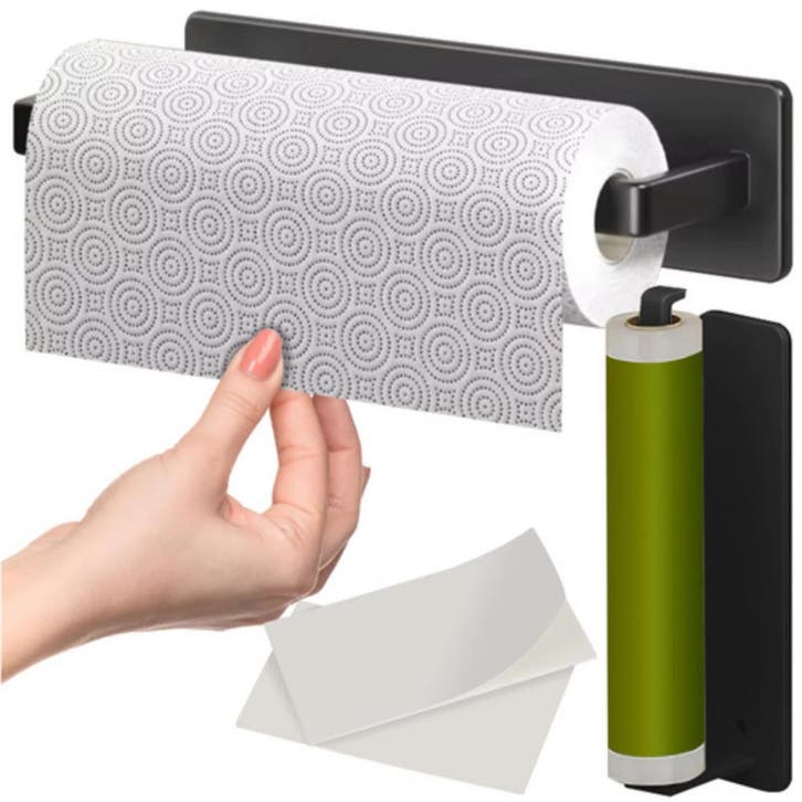 Ruhhy Zwarte Toiletrolhouder Loft-Stijl – Zonder Boren -.., Doe-het-zelf en Verbouw, Sanitair, Nieuw, Ophalen of Verzenden