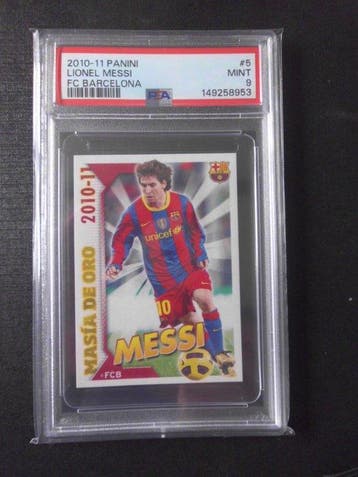 2010/11 Panini FC Barcelona Lionel Messi #5 - PSA 9 Graded, Verzamelen, Nieuw
