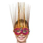 Roze oogmasker met folie sprieten - Venetiaanse maskers, Ophalen of Verzenden, Nieuw