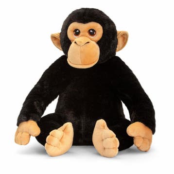 Chimpansee knuffel - pluche - 25 cm - zwart - Keel Toys, Verzenden, Nieuw