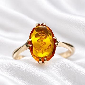 Zonder minimumprijs - Ring - 9 kt. Geel goud, Oranje, Nieuw