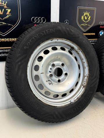 2 stuks 195/65R15 stalen velgen met All-Seasons VW Caddy, Gebruikt, 15 inch, Banden en Velgen, All Season