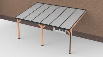 Douglas Terrasoverkapping Zwart Polycarbonaat Opaal, Nieuw