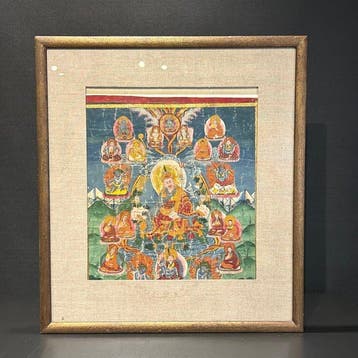 Thangka Guru Rinpoche padmasambhave - doek - Tibet - Qing, Antiek en Kunst