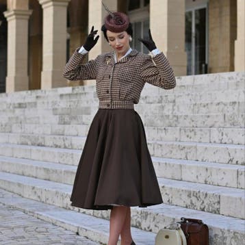 Utility Jacket in Brown Houndstooth, Verzenden, Nieuw