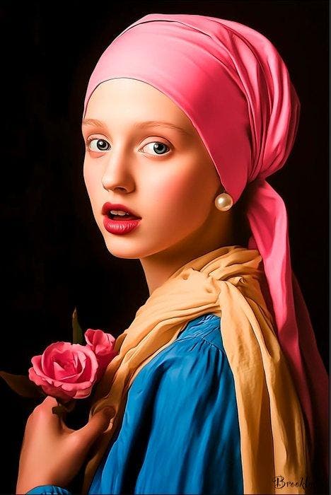 Brooklyn - La jeune fille à la perle Pop, Antiek en Kunst, Kunst | Designobjecten