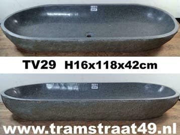 Riviersteen trog wasbakken | 70 tot 120 cm lang | wastafel, Ophalen of Verzenden, Nieuw