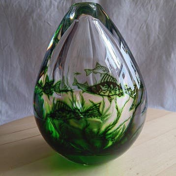 Orrefors - Vaas - Glas - Ontwerper Fischgraal, Antiek en Kunst, Antiek | Glas en Kristal