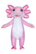KIMU® Opblaas Kostuum Axolotl Opblaasbaar Pak Salamanderpak, Carnaval, Nieuw, Overige maten, Ophalen of Verzenden