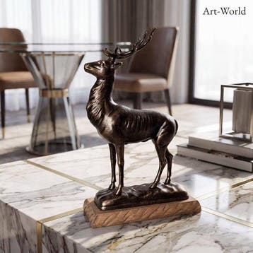 Beeld, Hert - 32 cm - Gietijzer