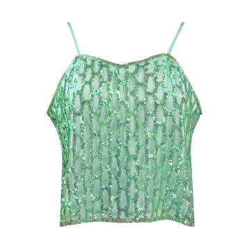Forte_Forte • groene pailletten top • M (II), Kleding | Dames, Tops, Maat 38/40 (M), Verzenden, Nieuw, Groen