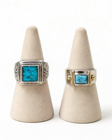 Zonder minimumprijs - Ring Zilver Turquoise, Nieuw