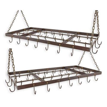 A PAIR OF RECTANGULAR IRON POT AND PAN RACKS (Interieur), Verzenden, Nieuw