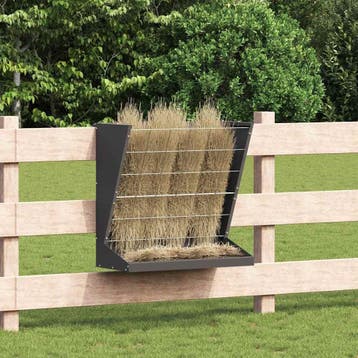 vidaXL Hooi Feeder Zwart 71 x 33 x 70 cm 5 kg Koudgewalst, Verzenden, Nieuw