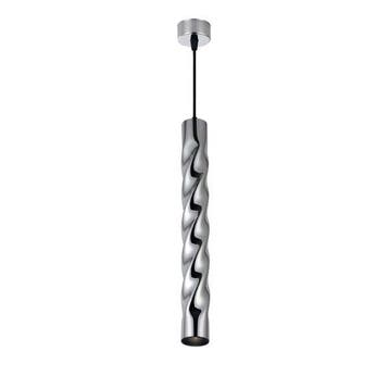 Moderne hanglamp met krul | 30 cm | Zilver | GU10 fitting, 50 tot 75 cm, Nieuw, Ophalen of Verzenden, Metaal