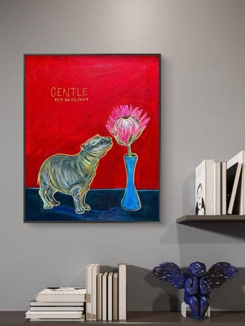 Luca Domiro - Anchored by Love (Hippo) - Original painting