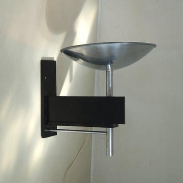 Wandlamp - Chroom, Hout - Chroom en hout