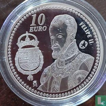 Spanje 10 euro 2009 (PROOF) King Philip II, Verzenden, Goud, Spanje, 10 euro