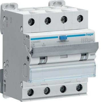 Hager aardlekautomaat 4-Polig C16 30mA ADM466G, Doe-het-zelf en Verbouw, Elektra en Kabels, Ophalen of Verzenden, Nieuw