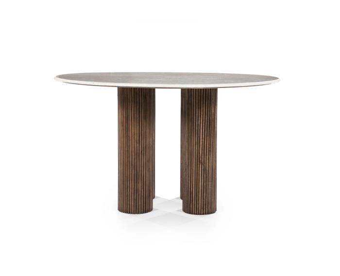 Eettafel Xavi Rond marmer 130 cm - wit | Eleonora, Huis en Inrichting, Tafels | Eettafels, Nieuw, Ophalen of Verzenden