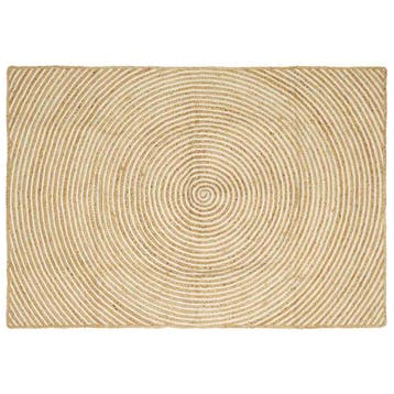 vidaXL Gebied Tapijt Wit 140 x 200 cm Jute, Verzenden, Nieuw, Wit