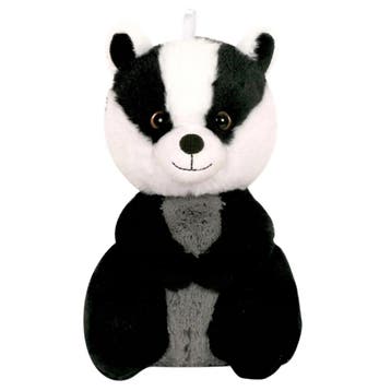 Knuffeldier das - pluche - zwart/grijs - 24 cm, Verzenden, Nieuw