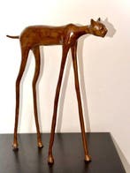 Abdoulaye Derme - sculptuur, Chat élancé contemporain - 28