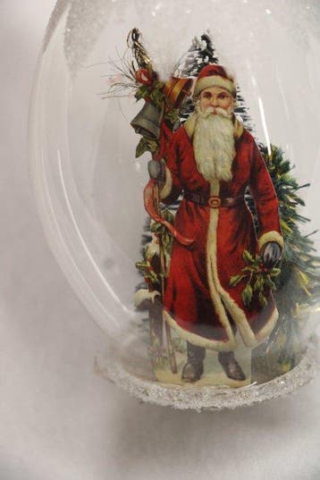 Glashütte Lauscha: diorama kerstballen met binnenin een, Nieuw
