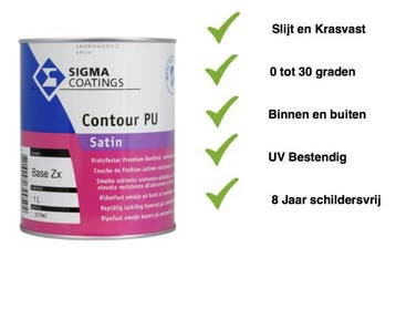 Sigma Contour PU Satin - RAL 9010 - 2,5 liter - Vergelijk..., Overige kleuren, Nieuw, Ophalen of Verzenden, Lak