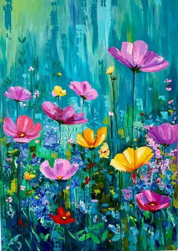 Laura R. A - XL - Jardín Turquesa, Antiek en Kunst