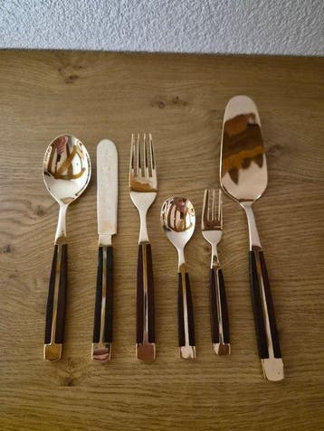 Besteck Bronze mit Rosenholz , neuwertig , sehr selten in