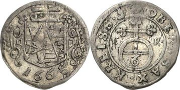 6 Pfennig 1665, Sachsen-kurlinie ab 1547 (albertiner) Joh..., Verzenden