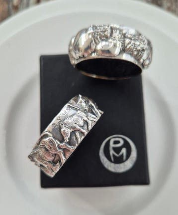 Patrick Mavros - Eetservies (2) - Zilver - Wine Drip Ring in