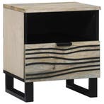 vidaXL Nachtkastje Wit 40 x 33 x 46 cm Bewerkt hout, Minder dan 45 cm, Verzenden, Nieuw, Minder dan 55 cm
