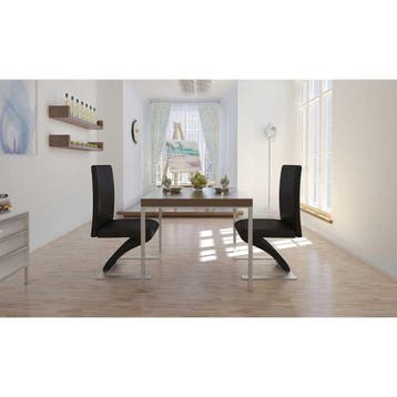 vidaXL Eetkamerstoelen 2 st kunstleer zwart, Verzenden, Nieuw, Zwart