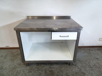 RVS Werktafel met Lade – B100 x D75 x H84 cm, Gebruikt
