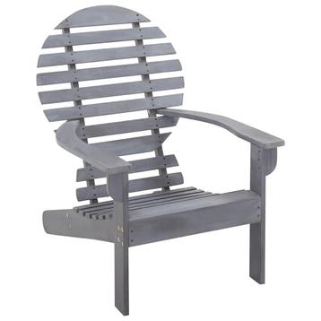 vidaXL Stoel Adirondack massief acaciahout grijs, Tuin en Terras, Tuinstoelen, Verzenden, Nieuw, Hout