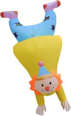 KIMU® Opblaas Kostuum Clown Handstand Opblaasbaar Pak Clowns, Carnaval, Nieuw, Overige maten, Ophalen of Verzenden