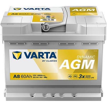 VARTA A8 Dynamic AGM accu | 560 901 068 | 12V 60Ah 680A, Ophalen of Verzenden, Nieuw