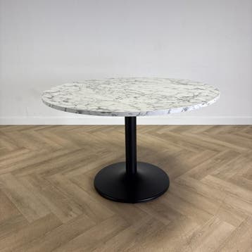 ronde vergadertafel / eetkamertafel Ø 120 cm, zwart - marmer, Ophalen of Verzenden, Gebruikt, Bureau