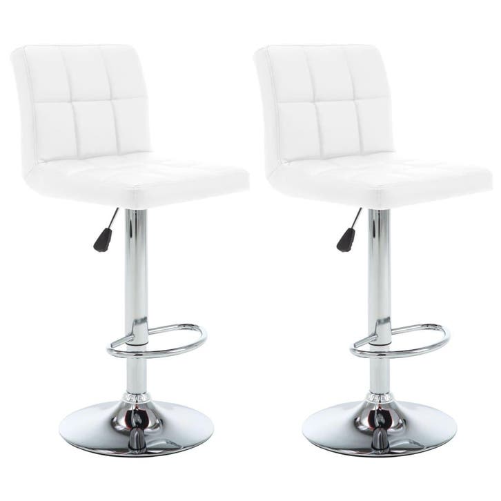 vidaXL Barstoelen 2 st kunstleer wit, Huis en Inrichting, Barkrukken, Nieuw, Verzenden