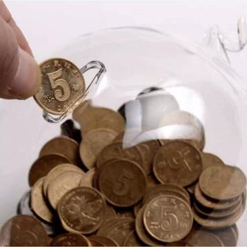 Ruhhy Transparant glazen spaarvarken - Decoratief - Educa..., Ophalen of Verzenden, Nieuw
