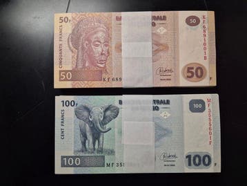 Congo, Democratische Republiek (Kinshasa). - 100 x 50 and