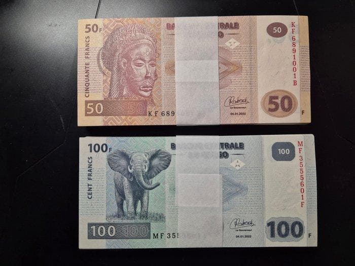 Congo, Democratische Republiek (Kinshasa). - 100 x 50 and, Postzegels en Munten, Bankbiljetten | Europa | Niet-Eurobiljetten
